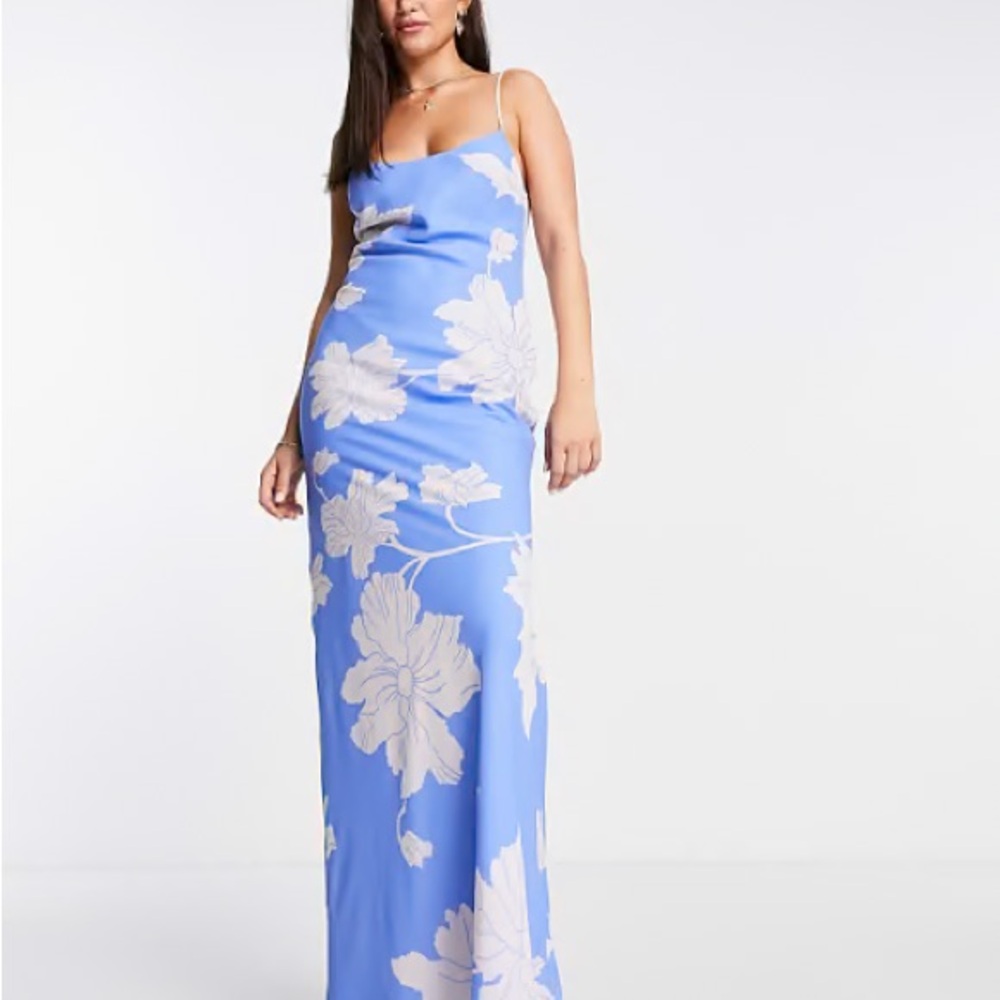 Baby Blue Maxi Slip Dress